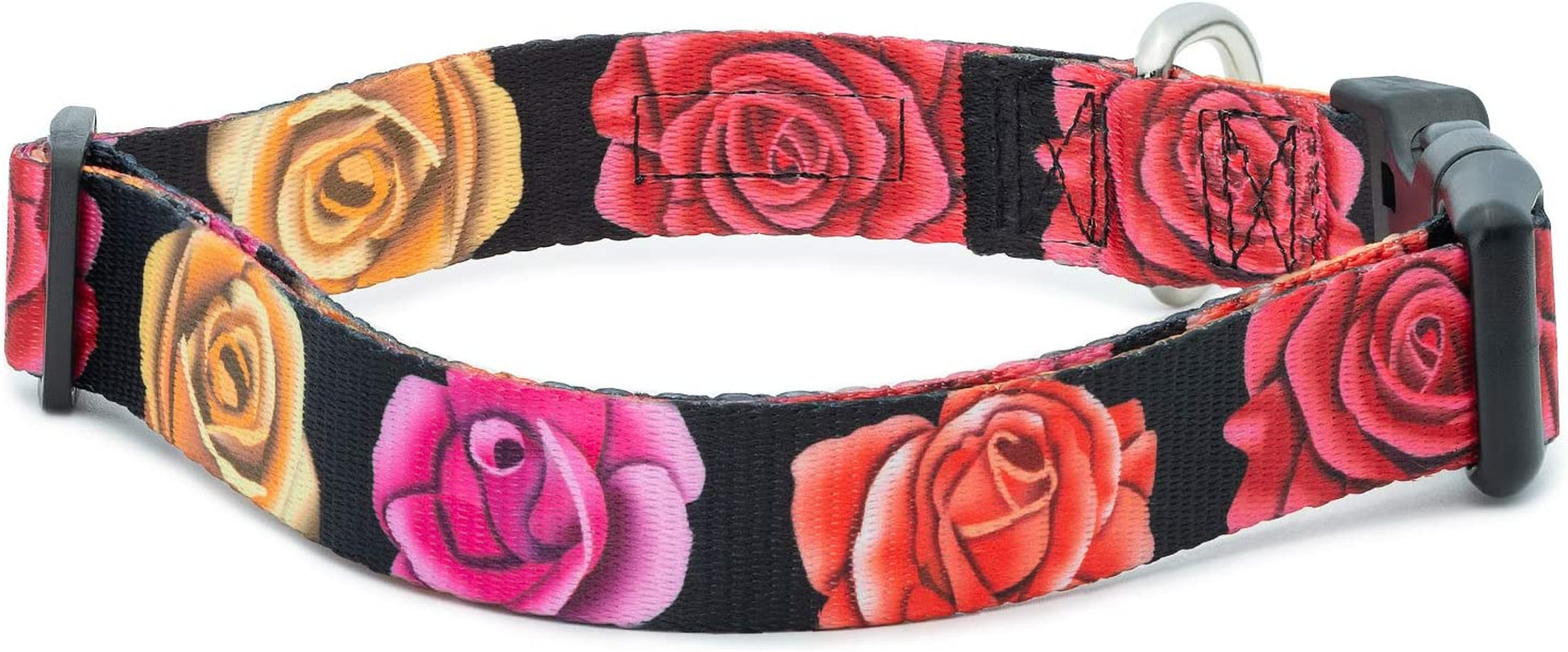 Floral Flower Dog Collar (Large, Rose)